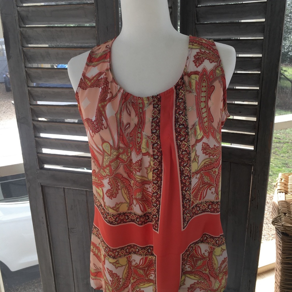 Paisley print tunic that has a 70’s flair.